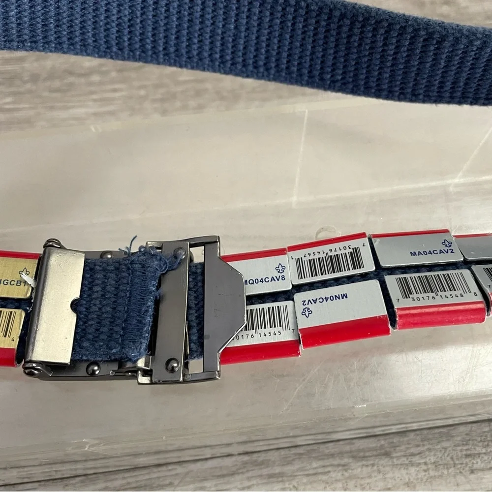 Boyscouts Blue Web Belt Size 28 with 9 Merit Metal Slides Sliders